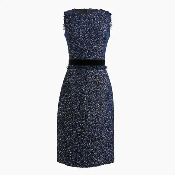 🌸Midnight Sparkle Tweed Fringe Sheath Dress🌸 - Picture 1 of 6